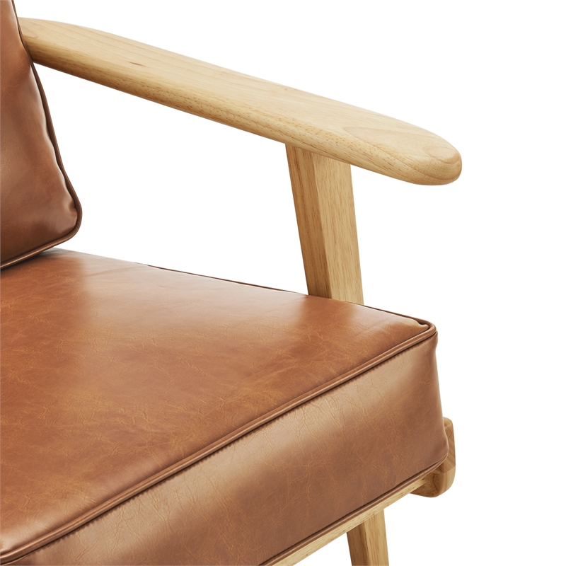 New Pacific Direct Albert PU Accent Arm Chair in Borneo Chocolate