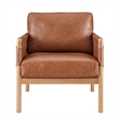 NPD Furniture Barclay PU Accent Arm Chair in Vintage Cider
