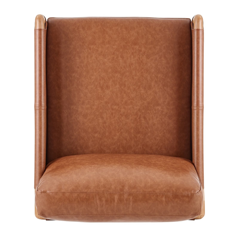 NPD Furniture Barclay PU Accent Arm Chair in Vintage Cider