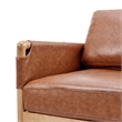 NPD Furniture Barclay PU Accent Arm Chair in Vintage Cider