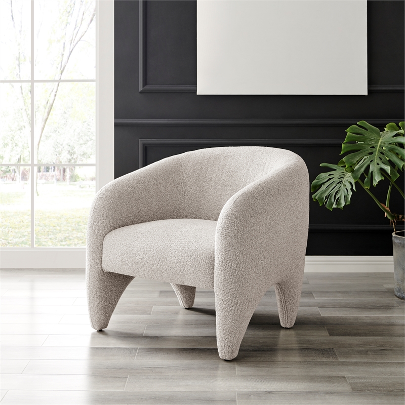 NPD Furniture Carol Fabric Accent Arm Chair in Horizon Gray