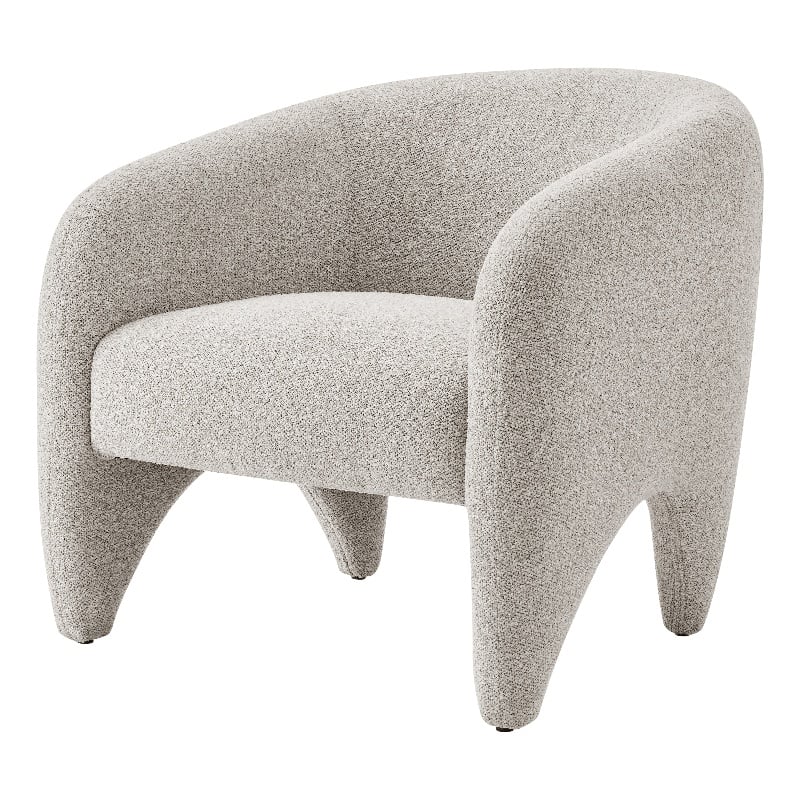 NPD Furniture Carol Fabric Accent Arm Chair in Horizon Gray