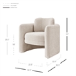 NPD Furniture Deryll Fabric Accent Arm Chair in Grenada Cream