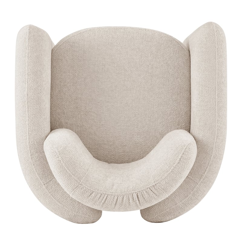 NPD Furniture Deryll Fabric Accent Arm Chair in Grenada Cream