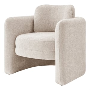 NPD Furniture Deryll Fabric Accent Arm Chair in Grenada Cream