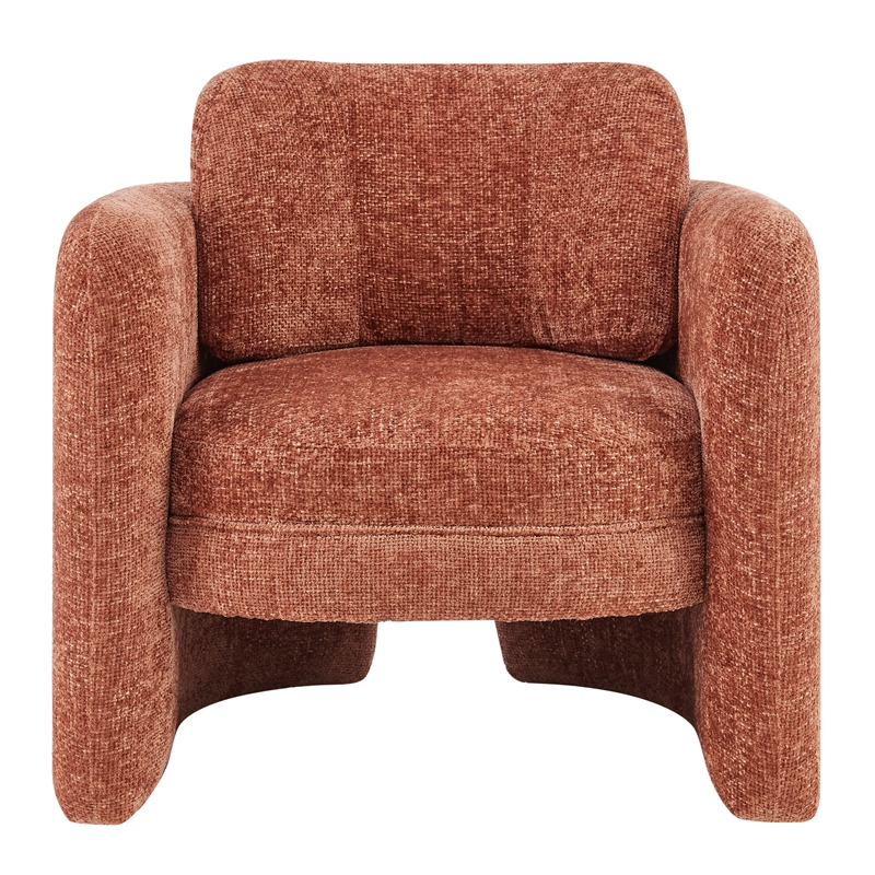 NPD Furniture Deryll Fabric Accent Arm Chair in Grenada Terracotta