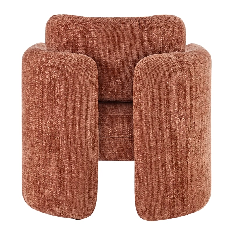 NPD Furniture Deryll Fabric Accent Arm Chair in Grenada Terracotta
