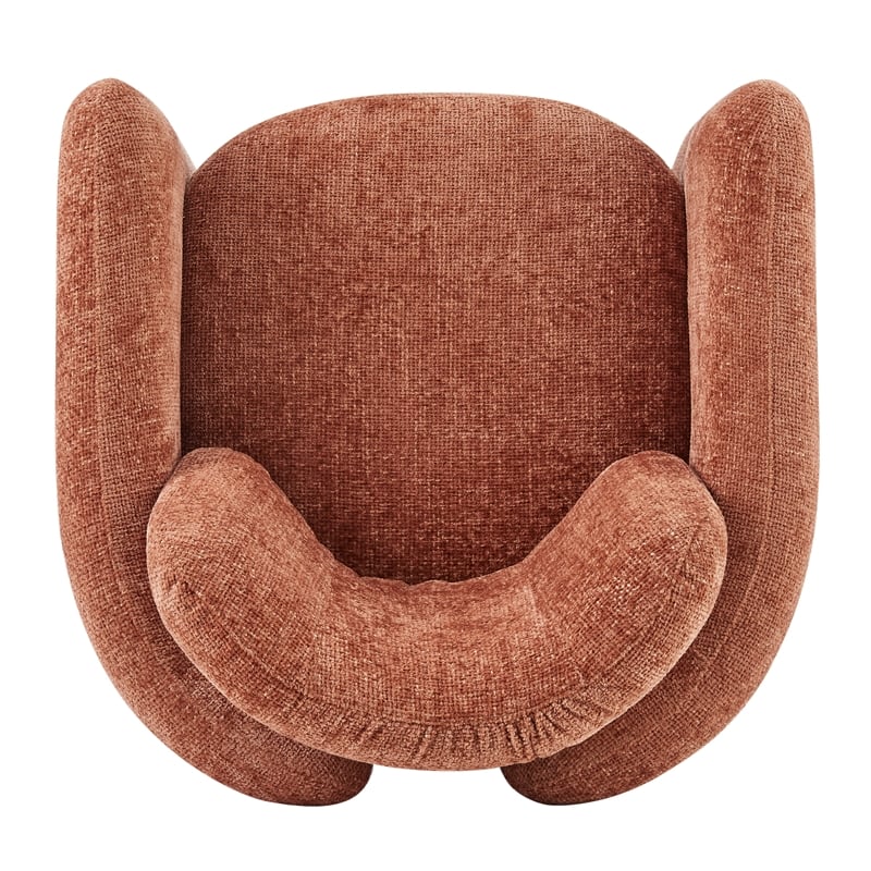NPD Furniture Deryll Fabric Accent Arm Chair in Grenada Terracotta
