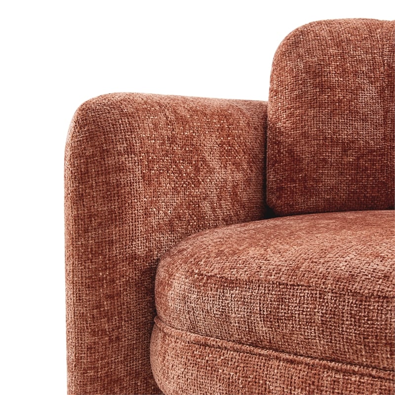 NPD Furniture Deryll Fabric Accent Arm Chair in Grenada Terracotta