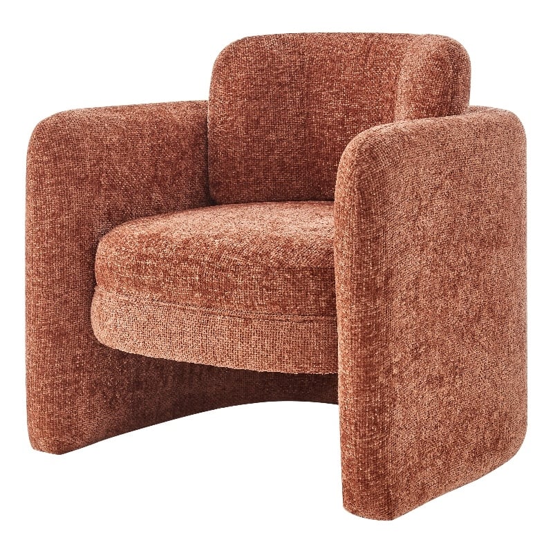 NPD Furniture Deryll Fabric Accent Arm Chair in Grenada Terracotta