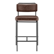 NPD Furniture Zander PU Counter Stool in Toasted Dark Brown (Set of 4)