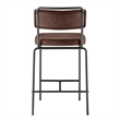 NPD Furniture Zander PU Counter Stool in Toasted Dark Brown (Set of 4)