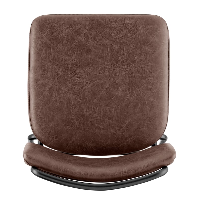 NPD Furniture Zander PU Counter Stool in Toasted Dark Brown (Set of 4)