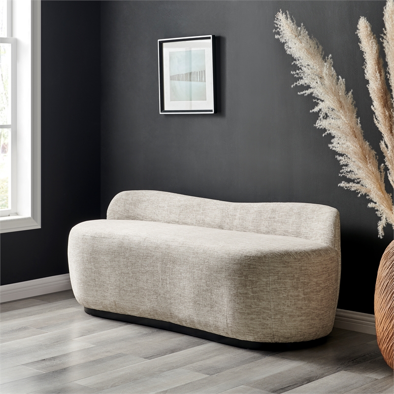 NPD Furniture Mandy Fabric Bench in Pasadena Beige