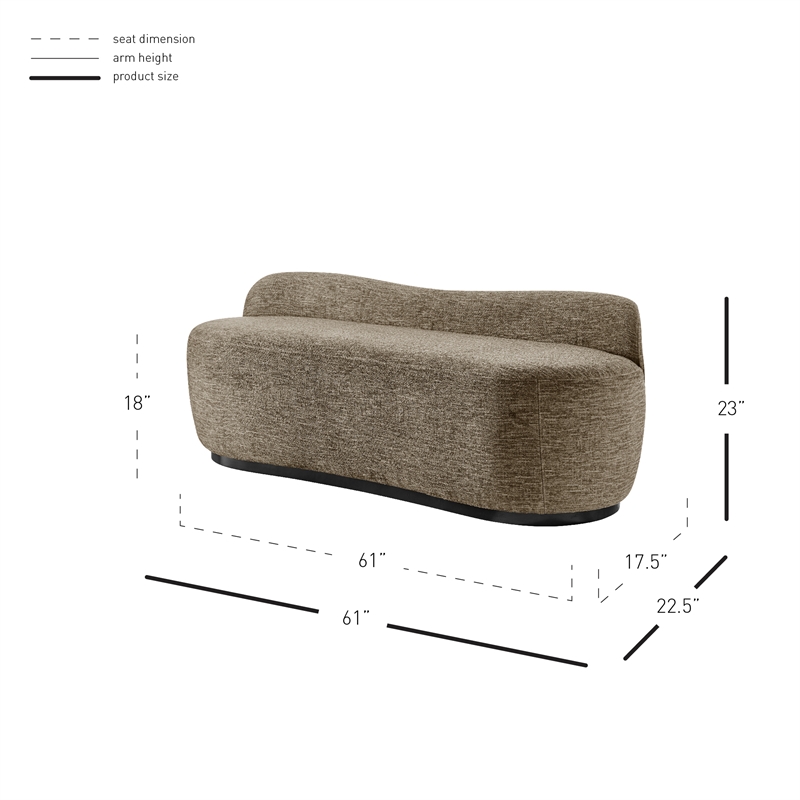 NPD Furniture Mandy Fabric Bench in Pasadena Taupe