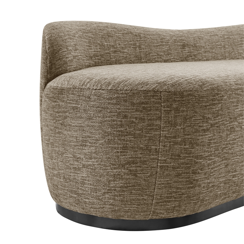 NPD Furniture Mandy Fabric Bench in Pasadena Taupe