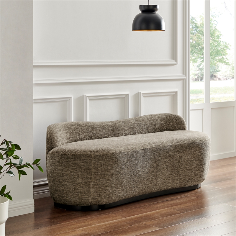 NPD Furniture Mandy Fabric Bench in Pasadena Taupe