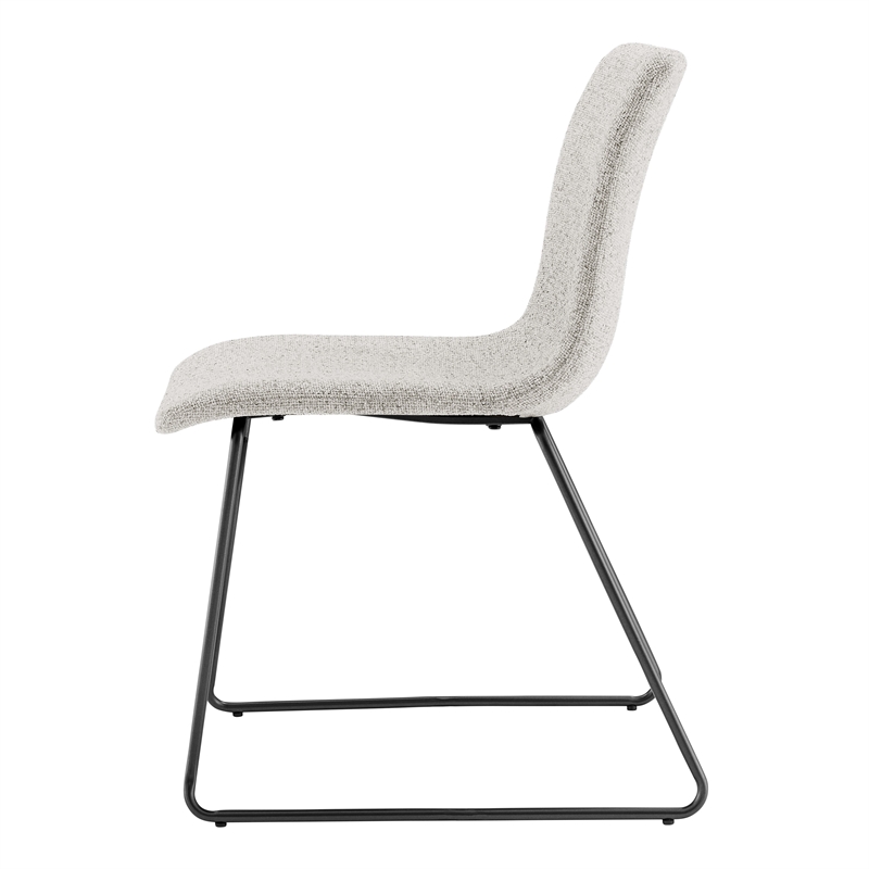 NPD Furniture Bruce Fabric Dining Side Chair in Pebbled Cream (Set of 2)