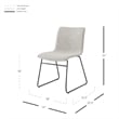 NPD Furniture Bruce Fabric Dining Side Chair in Pebbled Cream (Set of 2)