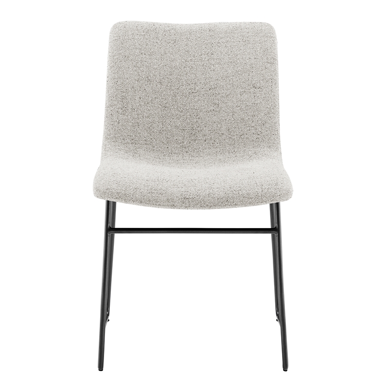 NPD Furniture Bruce Fabric Dining Side Chair in Pebbled Cream (Set of 2)