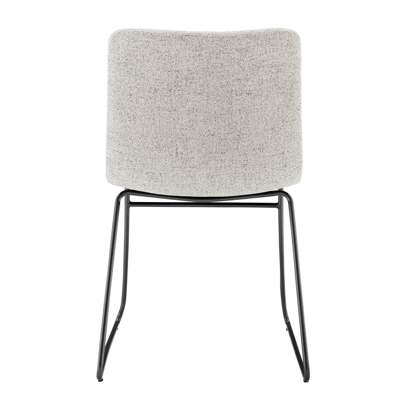NPD Furniture Bruce Fabric Dining Side Chair in Pebbled Cream (Set of 2)