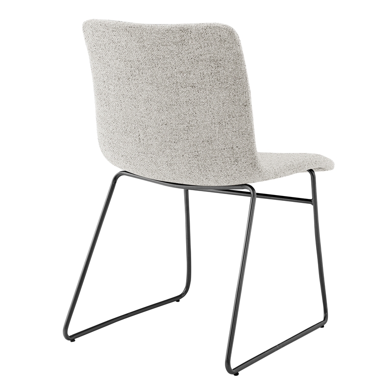 NPD Furniture Bruce Fabric Dining Side Chair in Pebbled Cream (Set of 2)