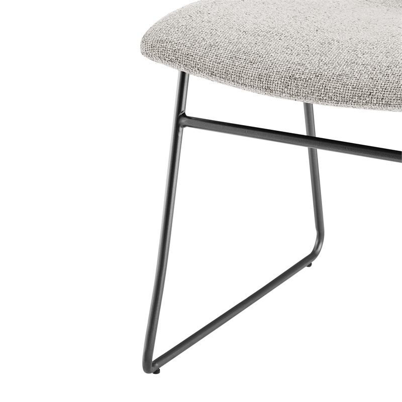 NPD Furniture Bruce Fabric Dining Side Chair in Pebbled Cream (Set of 2)