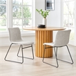 NPD Furniture Bruce Fabric Dining Side Chair in Pebbled Cream (Set of 2)