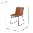 NPD Furniture Bruce PU Dining Side Chair in Toasted Caramel (Set of 2)