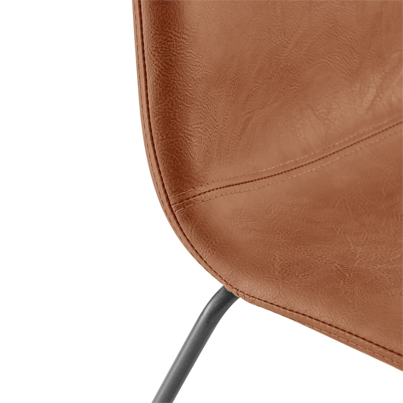 NPD Furniture Bruce PU Dining Side Chair in Toasted Caramel (Set of 2)