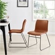 NPD Furniture Bruce PU Dining Side Chair in Toasted Caramel (Set of 2)