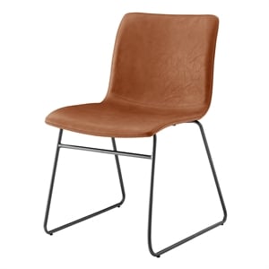 NPD Furniture Bruce PU Dining Side Chair in Toasted Caramel (Set of 2)