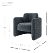 NPD Furniture Deryll Fabric Accent Arm Chair in Grenada Charcoal