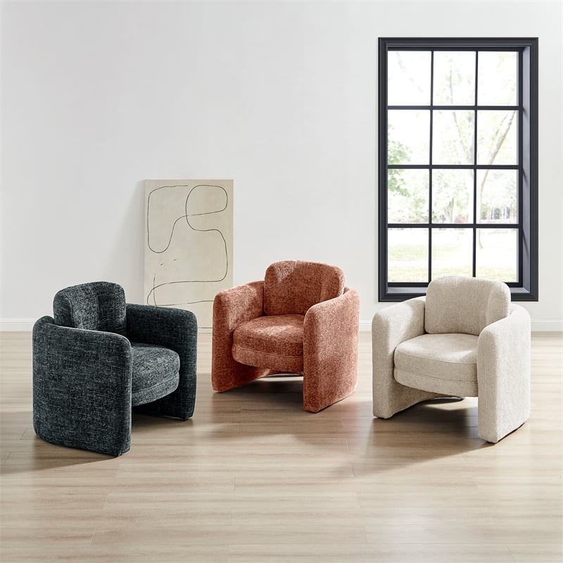 New Pacific Direct Deryll Fabric Accent Arm Chair in Grenada Charcoal