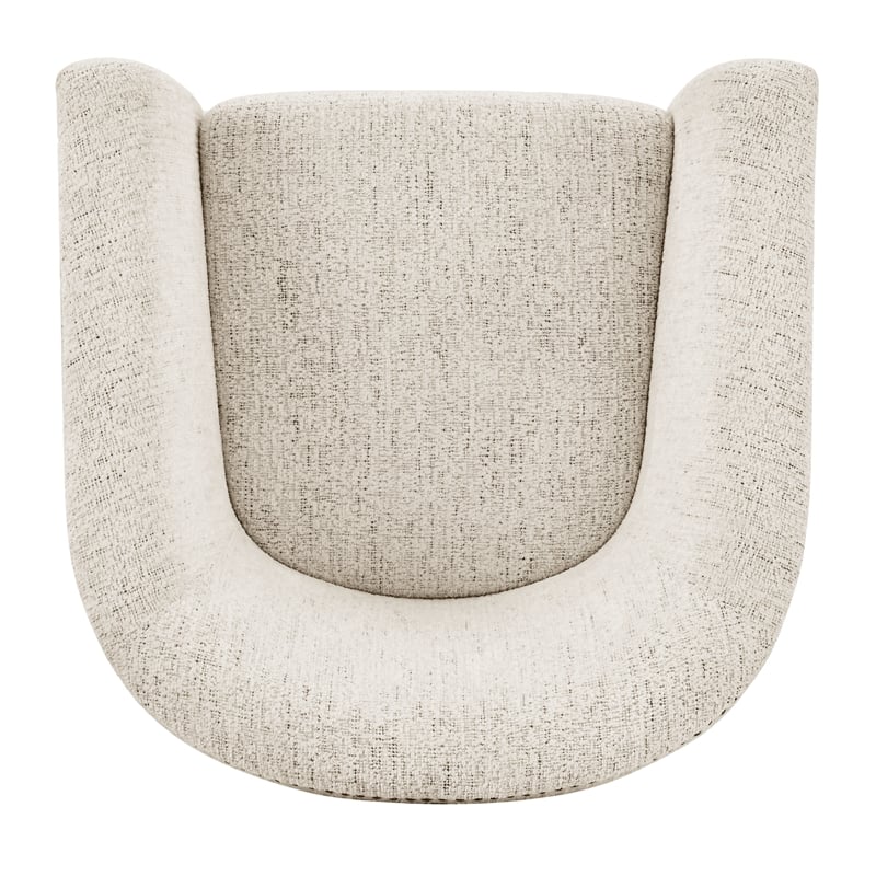 NPD Furniture Ernest Fabric Swivel Accent Arm Chair in Concord Cream