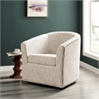 NPD Furniture Ernest Fabric Swivel Accent Arm Chair in Concord Cream