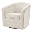 NPD Furniture Ernest Fabric Swivel Accent Arm Chair in Concord Cream