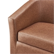 NPD Furniture Ernest Faux Leather Swivel Accent Arm Chair in Vintage Cider
