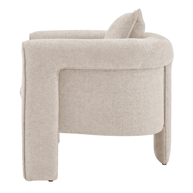 NPD Furniture Heidi Fabric Accent Arm Chair in Grenada Cream