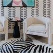 NPD Furniture Heidi Fabric Accent Arm Chair in Grenada Cream