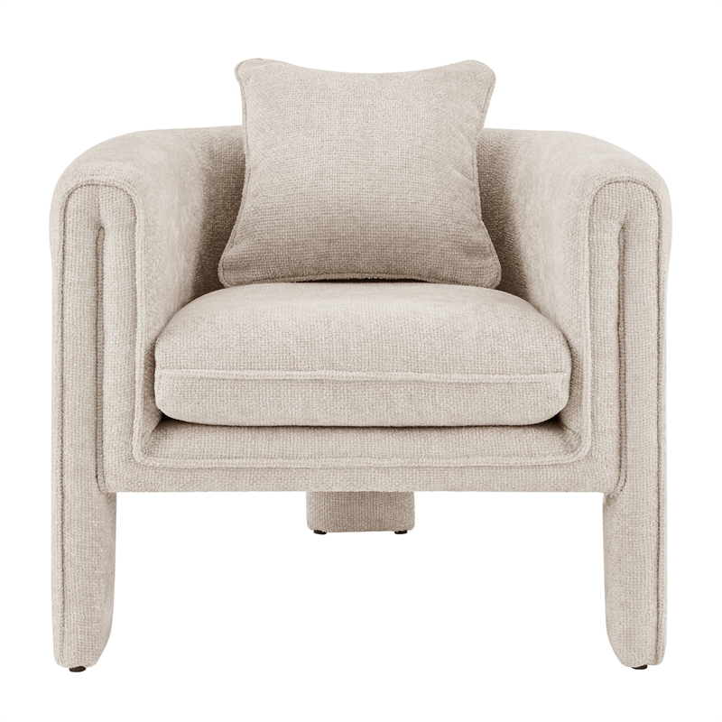 NPD Furniture Heidi Fabric Accent Arm Chair in Grenada Cream
