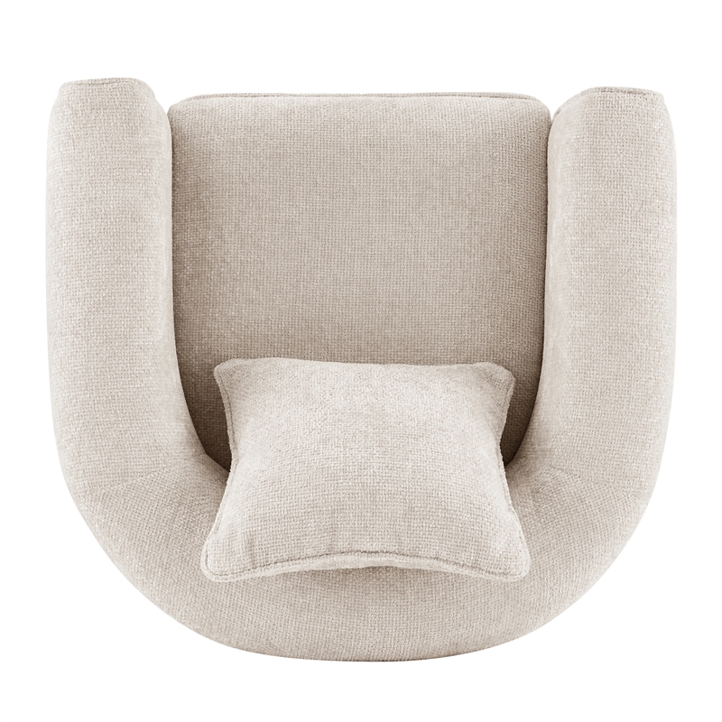 NPD Furniture Heidi Fabric Accent Arm Chair in Grenada Cream