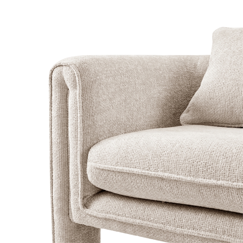 NPD Furniture Heidi Fabric Accent Arm Chair in Grenada Cream