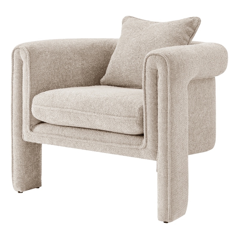 NPD Furniture Heidi Fabric Accent Arm Chair in Grenada Cream