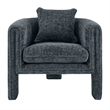 NPD Furniture Heidi Fabric Accent Arm Chair in Grenada Charcoal