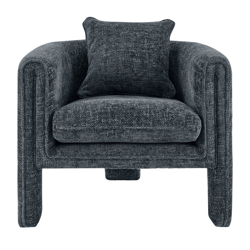 New Pacific Direct Heidi Fabric Accent Arm Chair in Grenada Charcoal