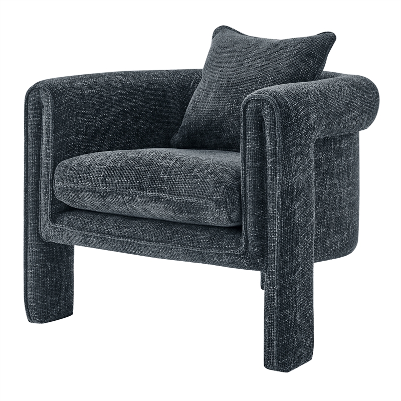 New Pacific Direct Heidi Fabric Accent Arm Chair in Grenada Charcoal