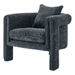 NPD Furniture Heidi Fabric Accent Arm Chair in Grenada Charcoal