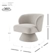 NPD Furniture Jacinta Fabric Swivel Accent Chair in Horizon Gray