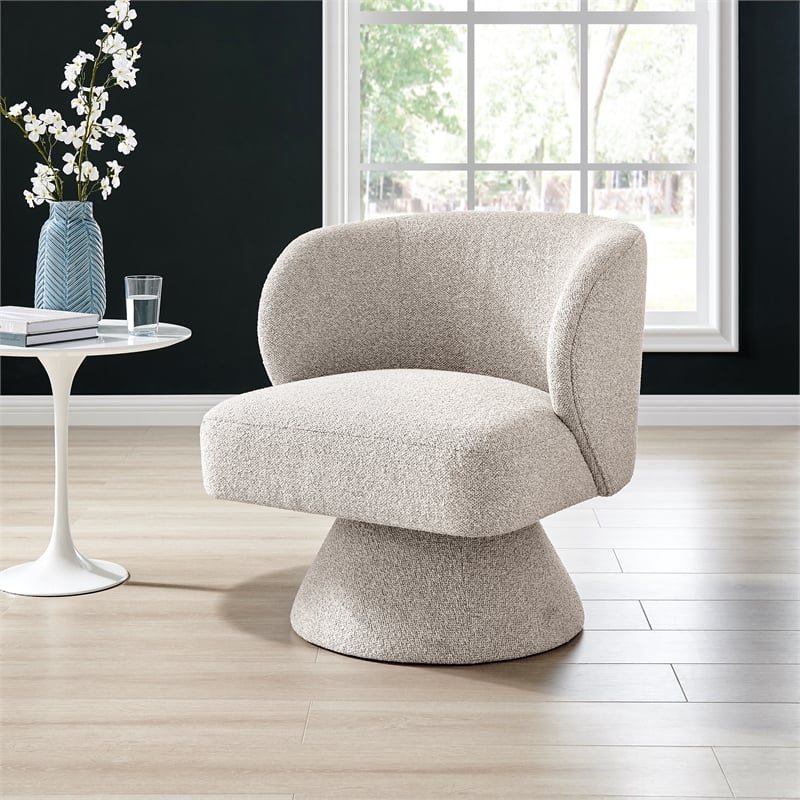 NPD Furniture Jacinta Fabric Swivel Accent Chair in Horizon Gray